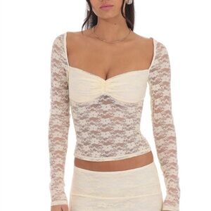 Sheer Lace Two Piece Set